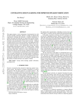 Contrastive-mixup learning for improved speaker verification