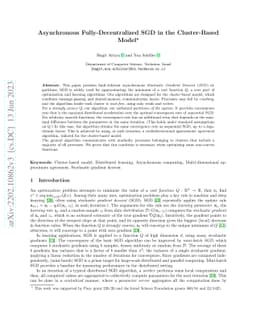 Asynchronous Fully-Decentralized SGD in the Cluster-Based Model