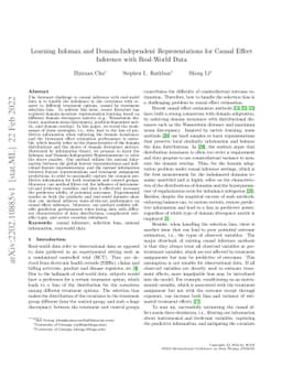 Learning Infomax and Domain-Independent Representations for Causal
  Effect Inference with Real-World Data