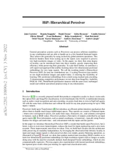 HiP: Hierarchical Perceiver