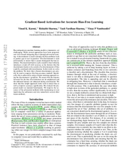 Gradient Based Activations for Accurate Bias-Free Learning