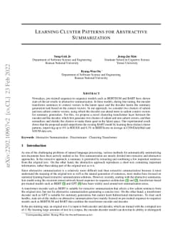 Learning Cluster Patterns for Abstractive Summarization