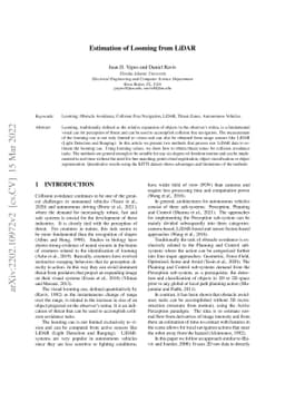 Estimation of Looming from LiDAR