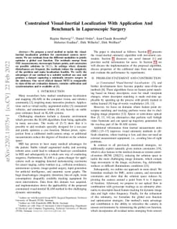 Constrained Visual-Inertial Localization With Application And Benchmark
  in Laparoscopic Surgery