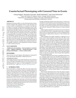 Counterfactual Phenotyping with Censored Time-to-Events