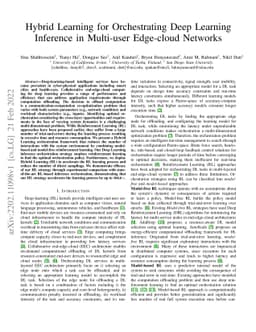 Hybrid Learning for Orchestrating Deep Learning Inference in Multi-user
  Edge-cloud Networks