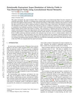 Rotationally Equivariant Super-Resolution of Velocity Fields in
  Two-Dimensional Fluids Using Convolutional Neural Networks