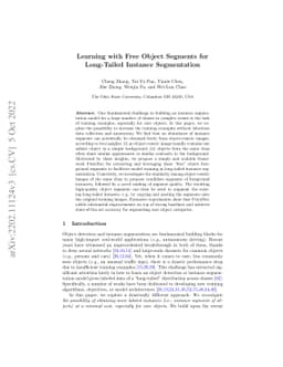 Learning with Free Object Segments for Long-Tailed Instance Segmentation