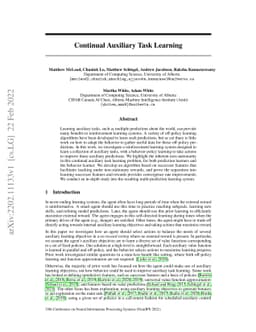 Continual Auxiliary Task Learning