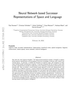 Neural Network based Successor Representations of Space and Language