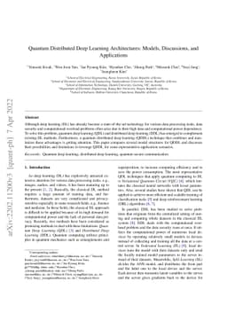 Quantum Distributed Deep Learning Architectures: Models, Discussions,
  and Applications