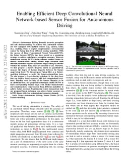 Enabling Efficient Deep Convolutional Neural Network-based Sensor Fusion
  for Autonomous Driving