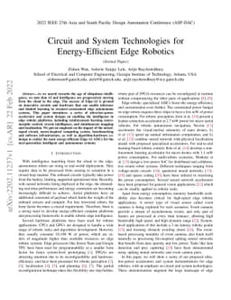 Circuit and System Technologies for Energy-Efficient Edge Robotics