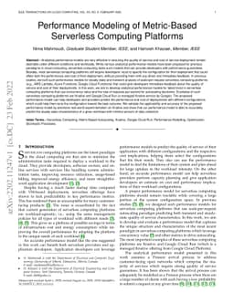 Performance Modeling of Metric-Based Serverless Computing Platforms