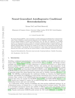 Neural Generalised AutoRegressive Conditional Heteroskedasticity