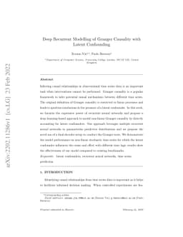 Deep Recurrent Modelling of Granger Causality with Latent Confounding