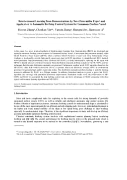 Reinforcement Learning from Demonstrations by Novel Interactive Expert
  and Application to Automatic Berthing Control Systems for Unmanned Surface
  Vessel