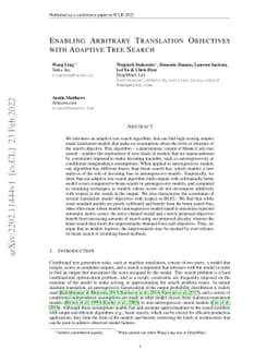 Enabling arbitrary translation objectives with Adaptive Tree Search