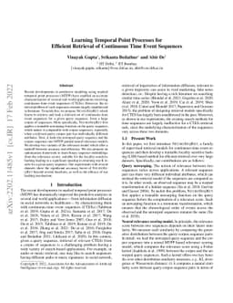 Learning Temporal Point Processes for Efficient Retrieval of Continuous
  Time Event Sequences