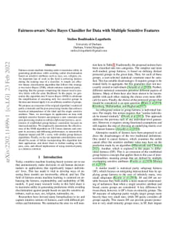Fairness-Aware Naive Bayes Classifier for Data with Multiple Sensitive
  Features