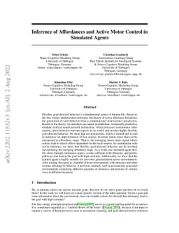 Inference of Affordances and Active Motor Control in Simulated Agents