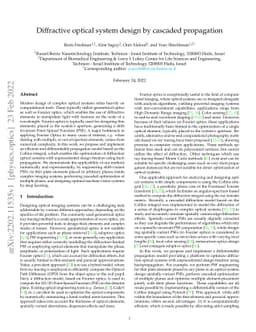 Diffractive optical system design by cascaded propagation