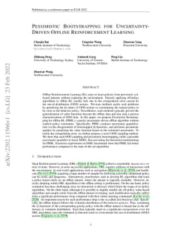 Pessimistic Bootstrapping for Uncertainty-Driven Offline Reinforcement
  Learning