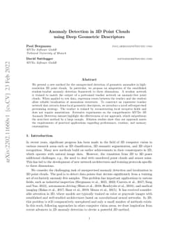 Anomaly Detection in 3D Point Clouds using Deep Geometric Descriptors