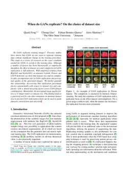 When do GANs replicate? On the choice of dataset size