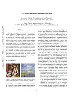 Art Creation with Multi-Conditional StyleGANs