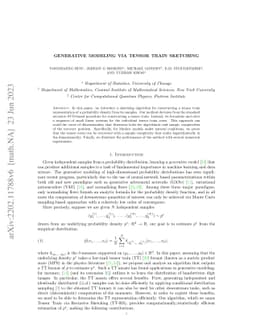 Generative modeling via tensor train sketching