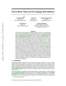 First is Better Than Last for Language Data Influence