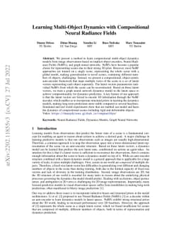 Learning Multi-Object Dynamics with Compositional Neural Radiance Fields