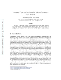 Learning Program Synthesis for Integer Sequences from Scratch