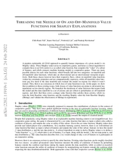 Threading the Needle of On and Off-Manifold Value Functions for Shapley
  Explanations