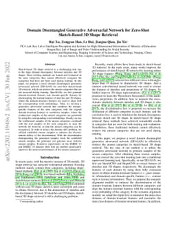 Domain Disentangled Generative Adversarial Network for Zero-Shot
  Sketch-Based 3D Shape Retrieval