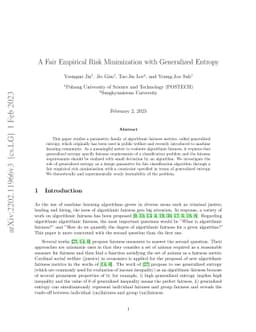 A Fair Empirical Risk Minimization with Generalized Entropy