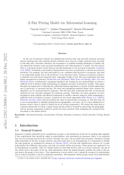 A Fair Pricing Model via Adversarial Learning
