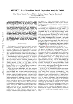 AFFDEX 2.0: A Real-Time Facial Expression Analysis Toolkit