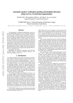 Automatic speaker verification spoofing and deepfake detection using
  wav2vec 2.0 and data augmentation