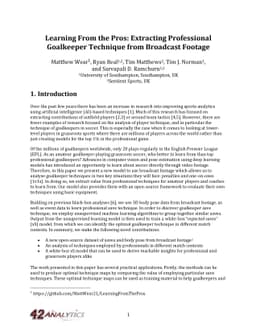 Learning from the Pros: Extracting Professional Goalkeeper Technique
  from Broadcast Footage