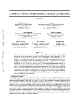 Matching Papers and Reviewers at Large Conferences