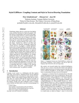 StyleCLIPDraw: Coupling Content and Style in Text-to-Drawing Translation