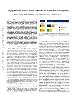 Highly-Efficient Binary Neural Networks for Visual Place Recognition