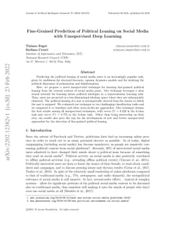 Fine-Grained Prediction of Political Leaning on Social Media with
  Unsupervised Deep Learning