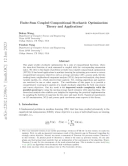 Finite-Sum Coupled Compositional Stochastic Optimization: Theory and
  Applications