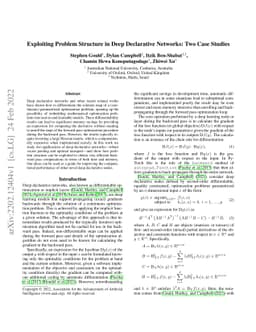 Exploiting Problem Structure in Deep Declarative Networks: Two Case
  Studies