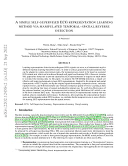 A Simple Self-Supervised ECG Representation Learning Method via
  Manipulated Temporal-Spatial Reverse Detection