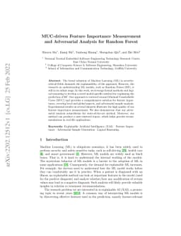 MUC-driven Feature Importance Measurement and Adversarial Analysis for
  Random Forest