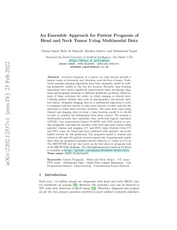 An Ensemble Approach for Patient Prognosis of Head and Neck Tumor Using
  Multimodal Data